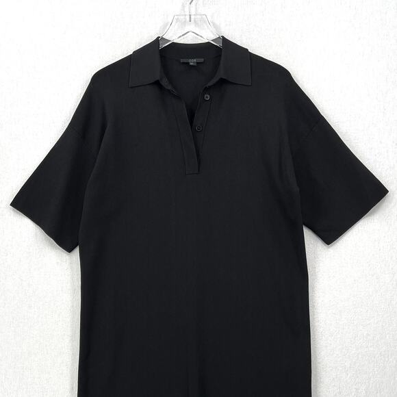 COS Knitted Polo Dress Womens XS Black Short Sleeve Collared Short Mini - Picture 5 of 13